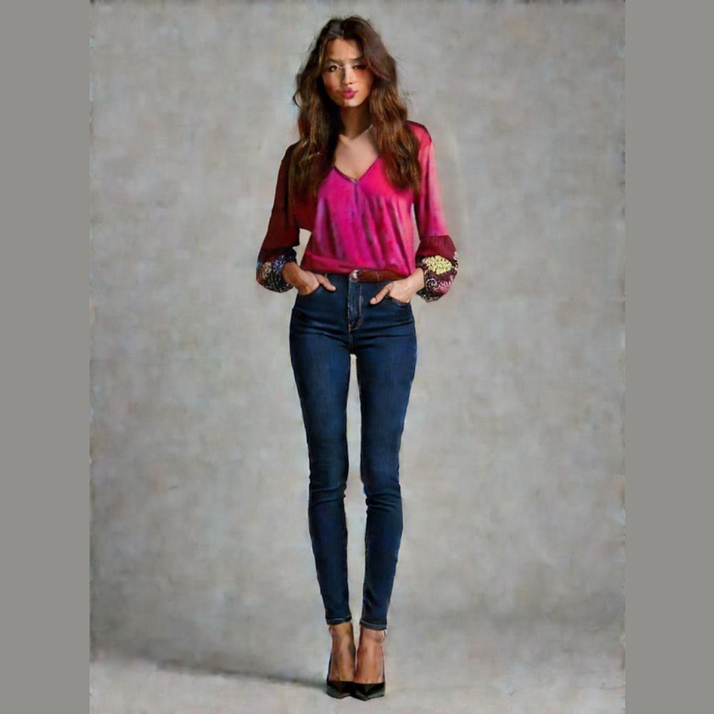BloomChic Magenta Embroidered Sleeve Top Size 22 24